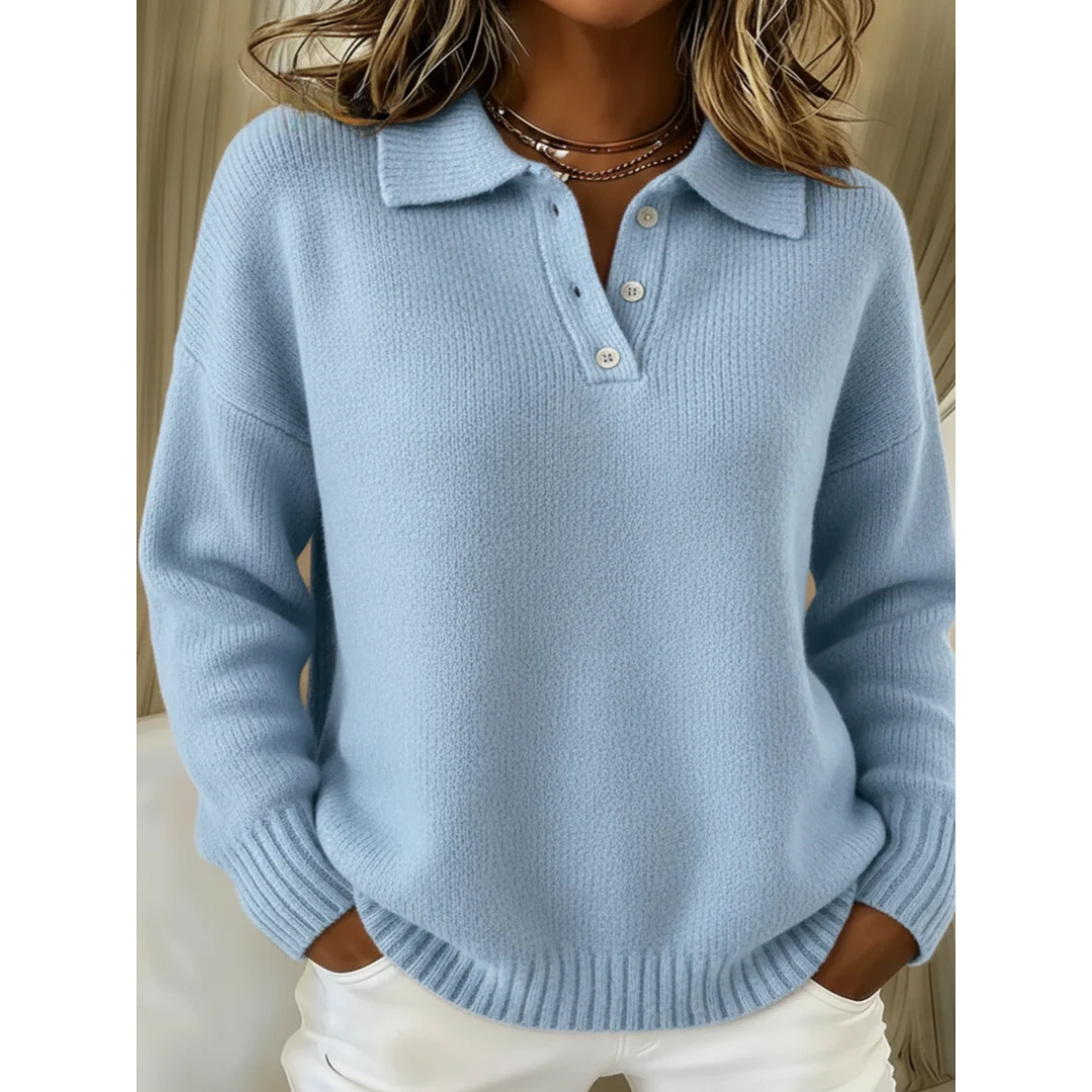 Maglione Morbido con Colletto Polo