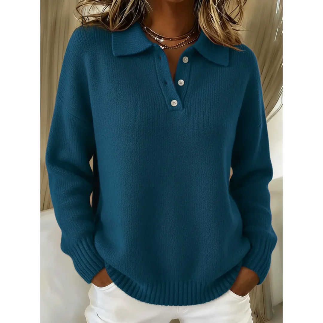 Maglione Morbido con Colletto Polo