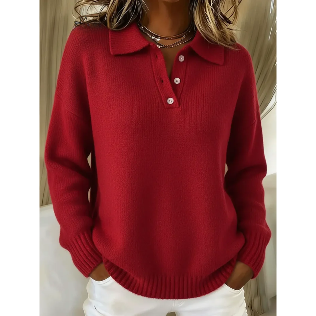 Maglione Morbido con Colletto Polo