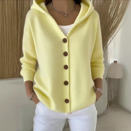 Cardigan in Maglia con Cappuccio