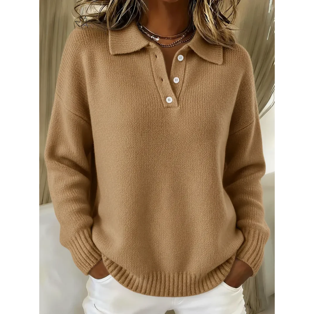 Maglione Morbido con Colletto Polo