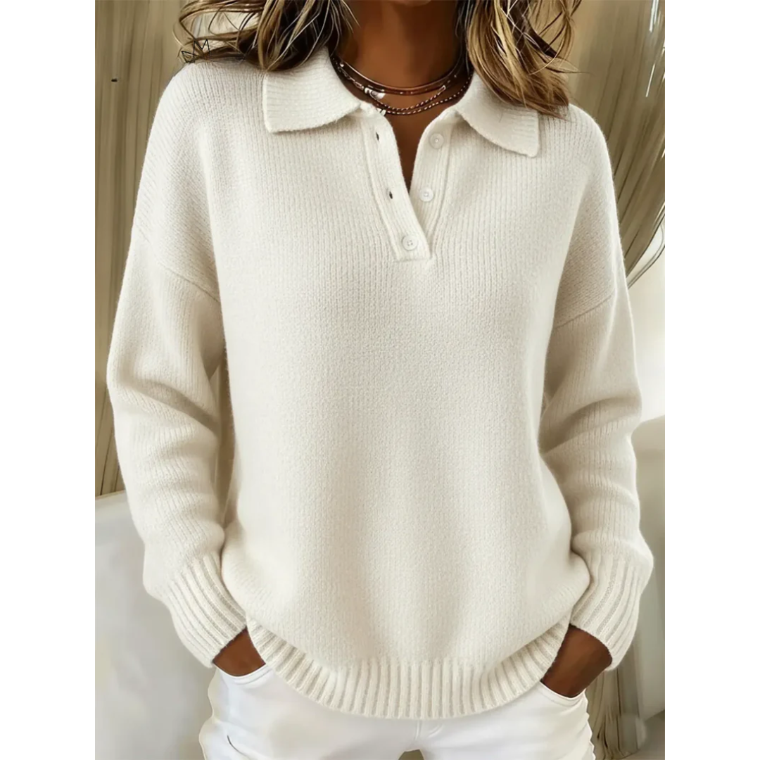 Maglione Morbido con Colletto Polo