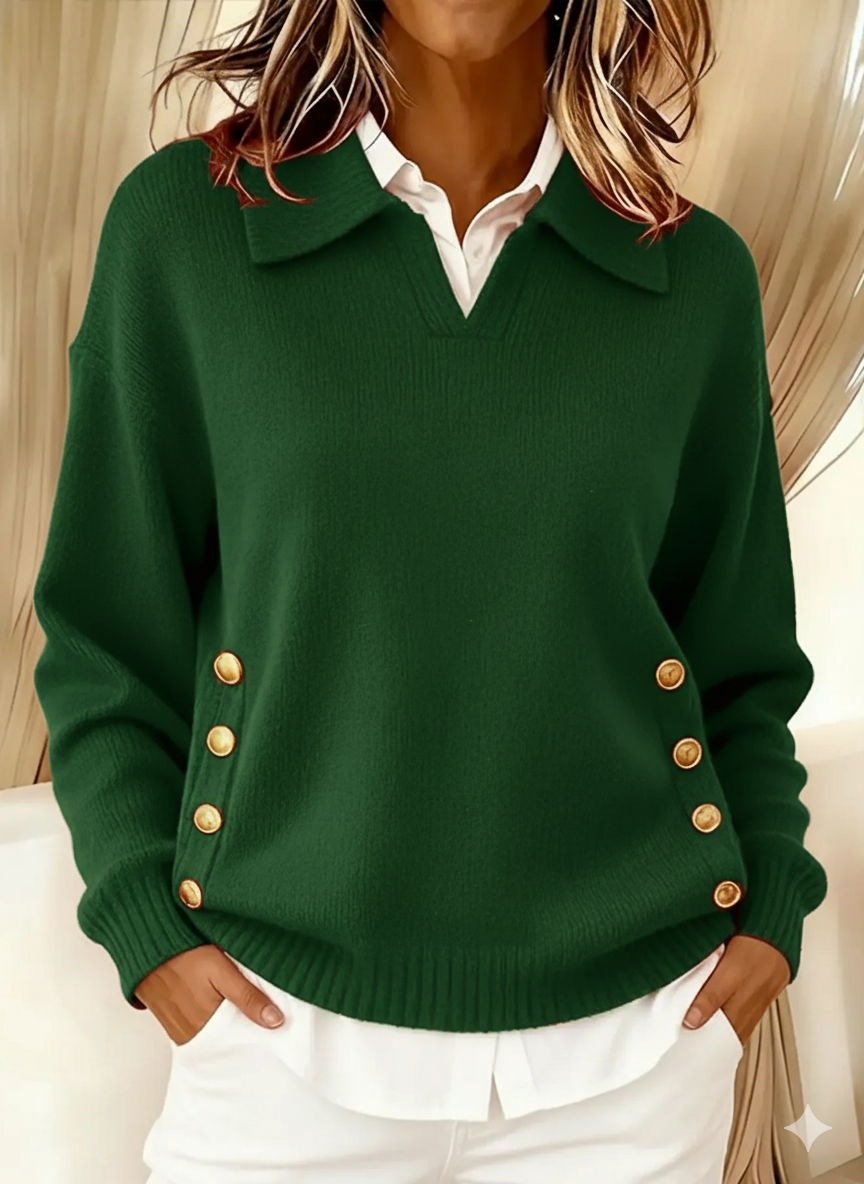 Maglione Elegante con Dettagli Dorati