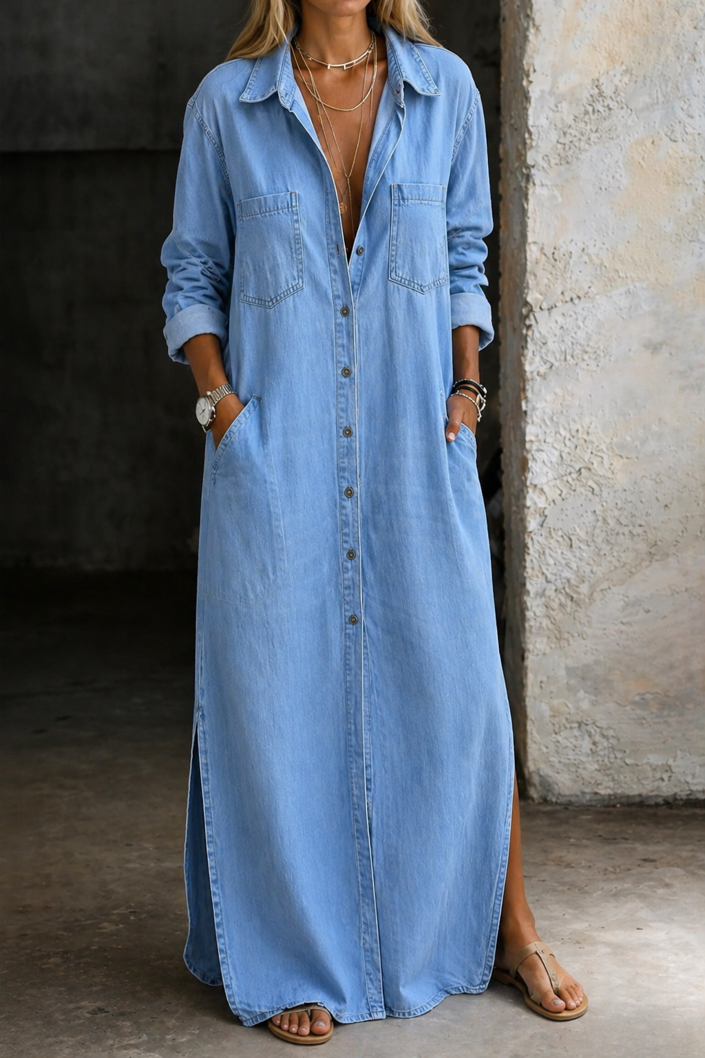 Camicia Lunga in Jeans