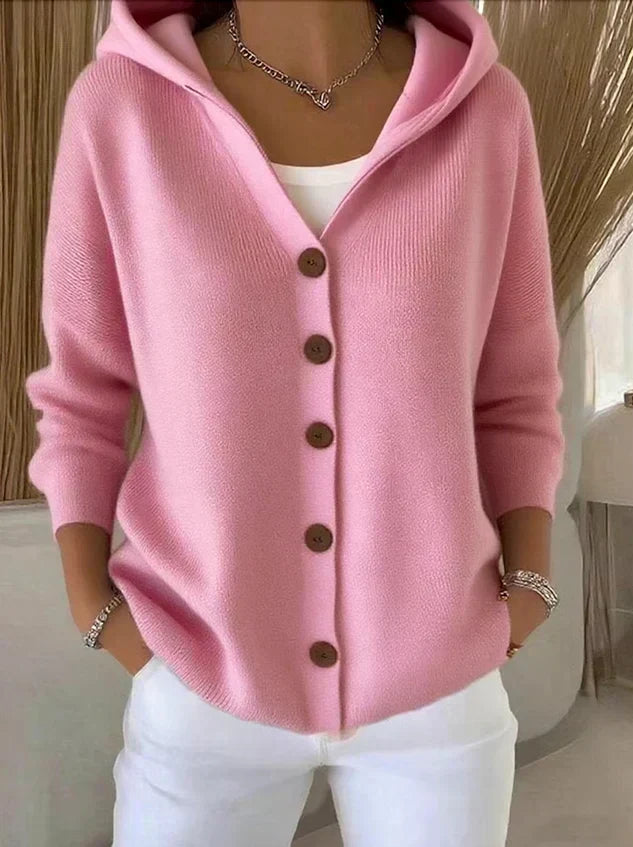 Cardigan in Maglia con Cappuccio