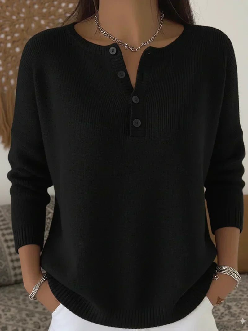 Maglione Casual con Bottoni