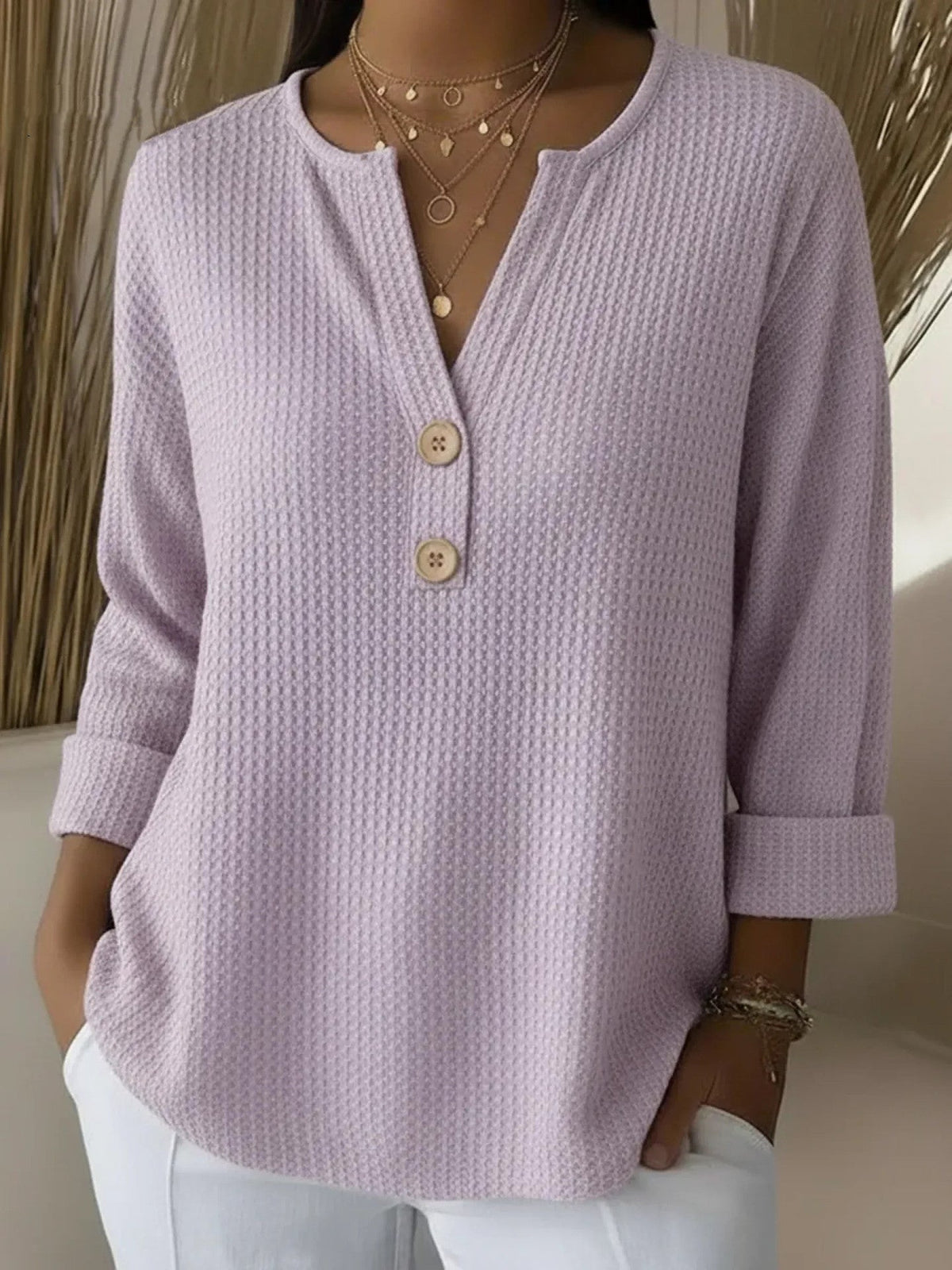 Maglione Morbido con Bottoni