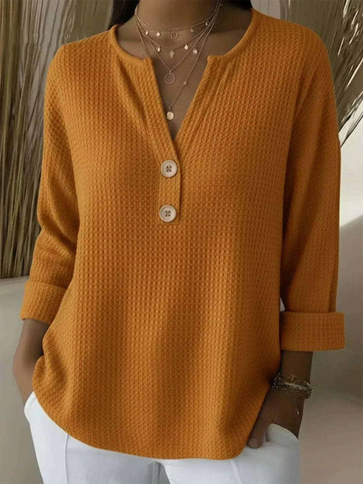 Maglione Morbido con Bottoni