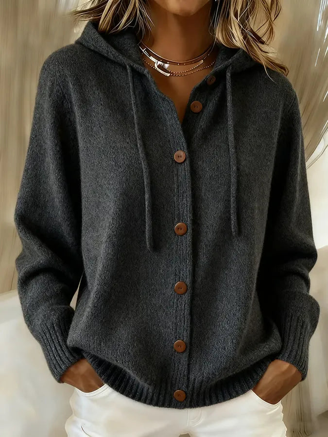Cardigan Morbido con Cappuccio