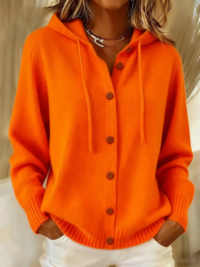 Cardigan Morbido con Cappuccio