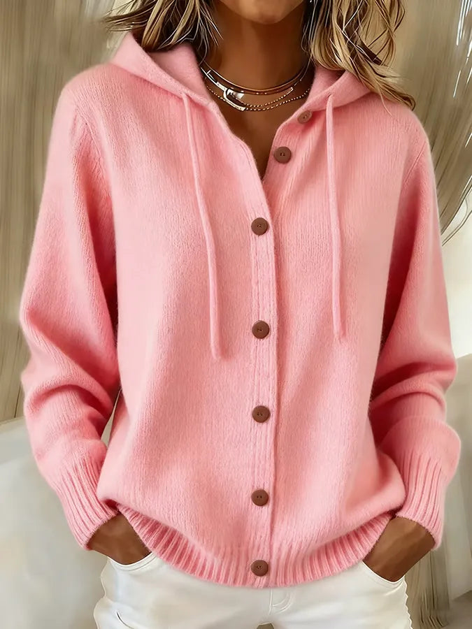 Cardigan Morbido con Cappuccio