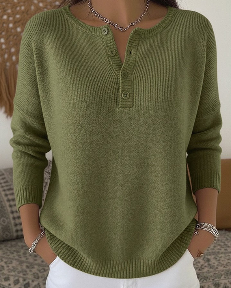 Maglione Casual con Bottoni
