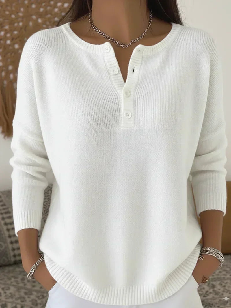 Maglione Casual con Bottoni