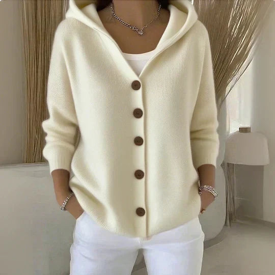 Cardigan in Maglia con Cappuccio