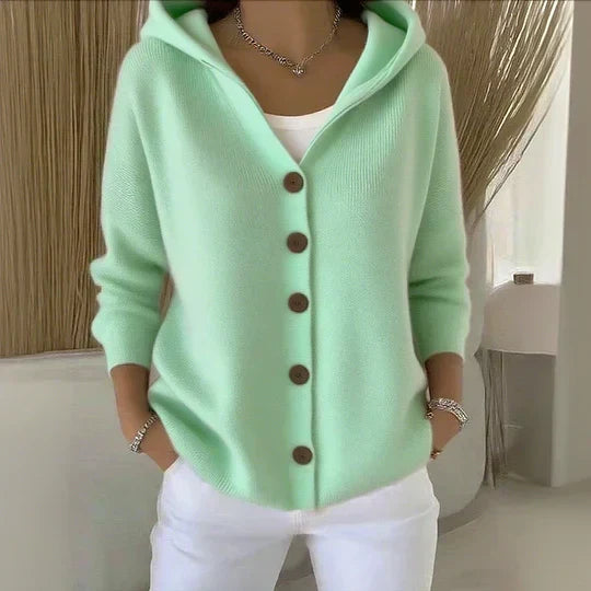 Cardigan in Maglia con Cappuccio
