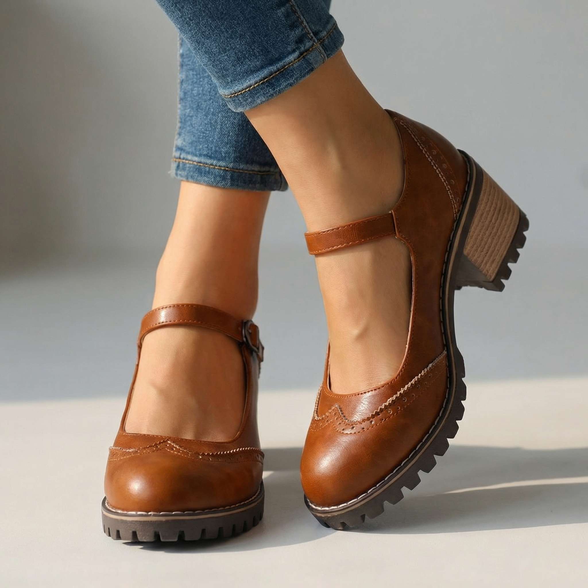 Décolleté Vintage con Cinturino