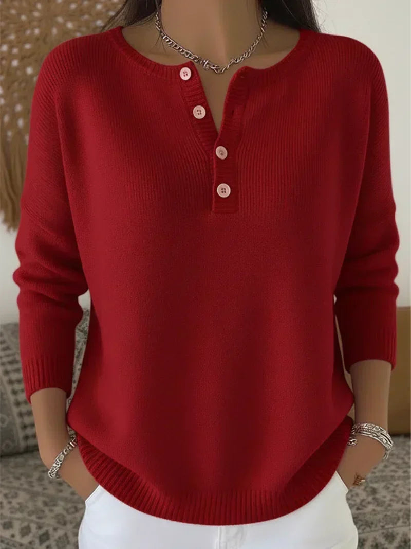 Maglione Casual con Bottoni