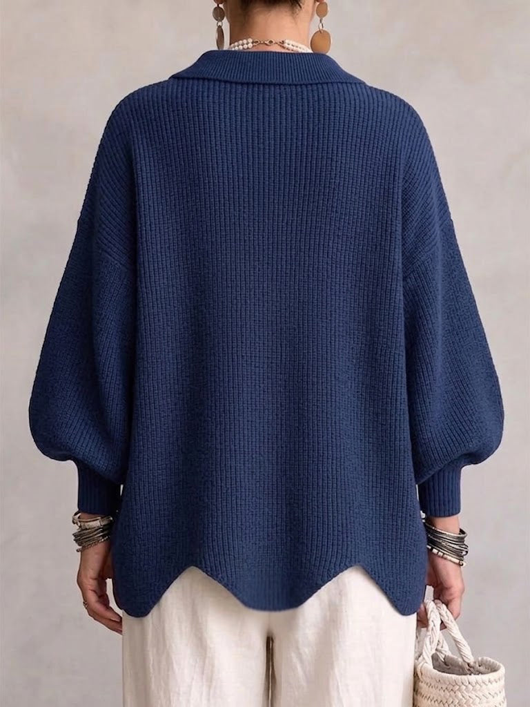 Cardigan Oversize con Bottoni Dorati